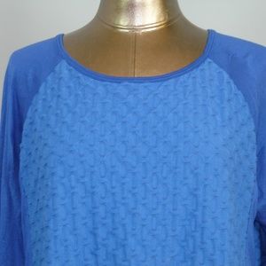 Cubism Size L (41) Blue Textured Long Sleeve Shirt
